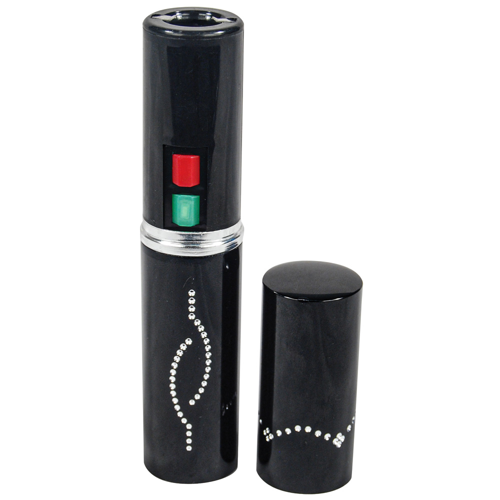 25,000,000 Volt Rechargeable Lipstick Stun Gun with Flashlight, black view 2